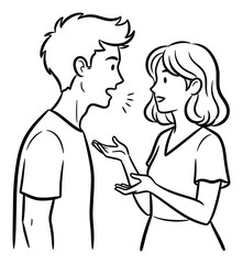 Fototapeta premium Expressive communication between young adults actively engaged in a lively conversation for modern educational platforms