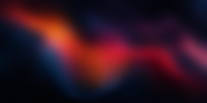 Glowing orange and red light wave on dark blue background with cinematic noise texture and artistic nebula space inspiration.