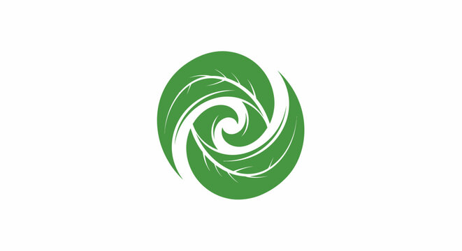 Green swirl logo design element symbol.