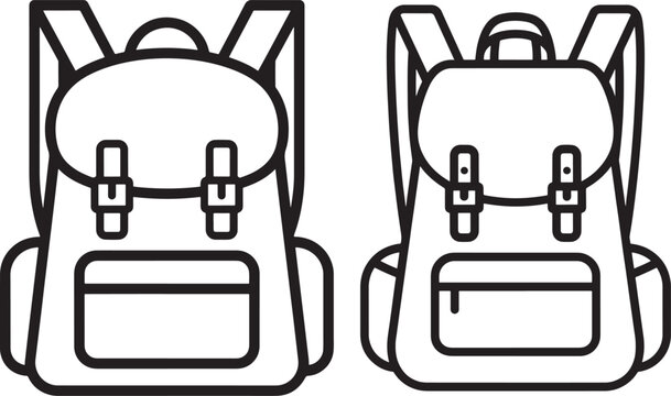 Backpack icon vector, rucksack silhouette, travel bag symbol