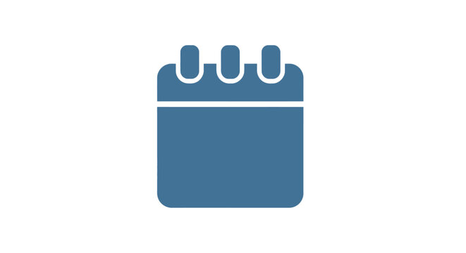 Blue calendar icon on white background.