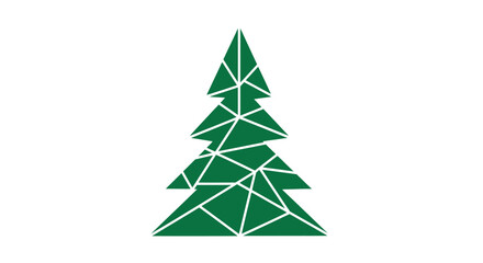 Fototapeta premium Green Christmas Tree Polygon Shape.