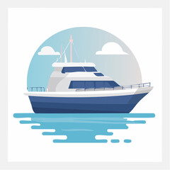 Naklejka premium Modern Yacht Illustration