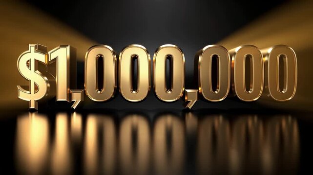 Dynamic video showcasing the inspiring journey of making a million dollars with success and wealth highlights