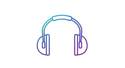 Fototapeta premium Gradient Headphones Icon, Music, Audio, Sound, Technology, Entertainment, Digital, Communication