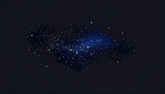 glowing blue cosmic dust cloud in deep space with starfield background
