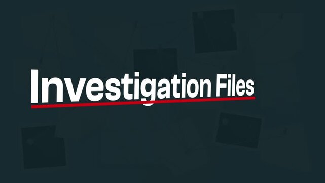 Investigation Files: A cinematic title sequence introducing a dossier, perfect for themes of mystery, crime-solving, or uncovering secrets. This image exudes anticipation. 
