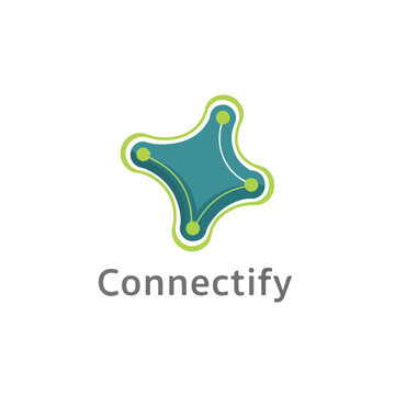 Abstract geometric logo design for Connectify tech brand.
