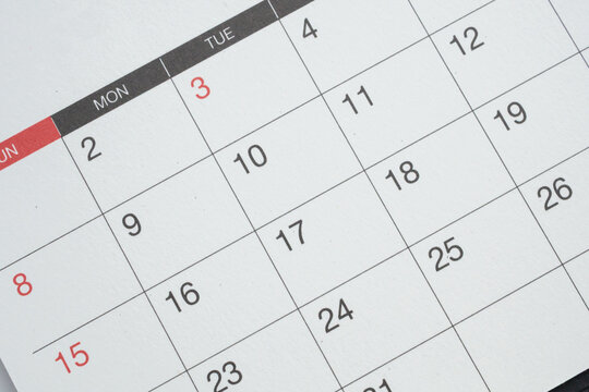 calendar page date background business planning appointment meeting concept