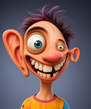 weird face funny cartoon guy 