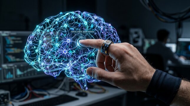 Human brain interface technology concept