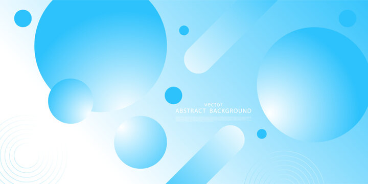 Abstract colorful fluid background of circles and rectangles with bright blue shape pattern elements concept design. Trendy and modern banner style. Vector Eps10