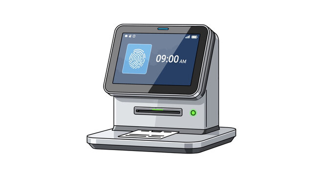 Silver laptop with green power button.