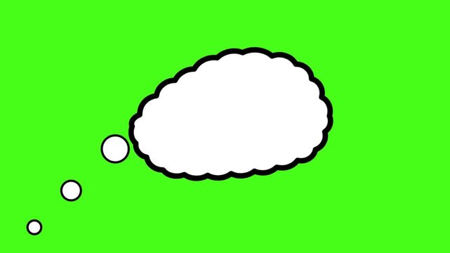 Thought Cloud Animation, Speech Bubble 4k Stock Video