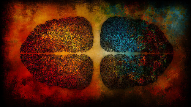 Abstract brain pattern with vibrant colors perfect for social media campaigns and vlogs