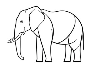 Obraz premium Elephant standing in a simple line drawing style