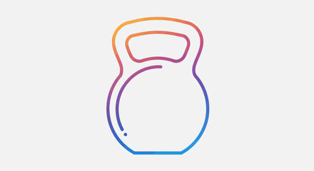 Fototapeta premium Kettlebell icon, fitness equipment, workout tool, colorful gradient outline, isolated on white background