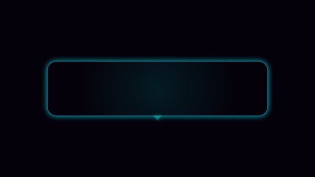 A glowing neon quote bubble floats in a dark room with a speech text inside.