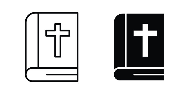 Bible icon Illustration vector set, glyph and line icons