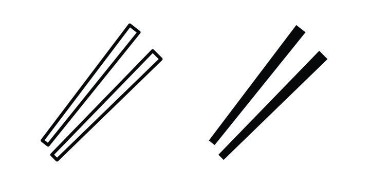 Chopsticks icon Illustration vector set, glyph and line icons