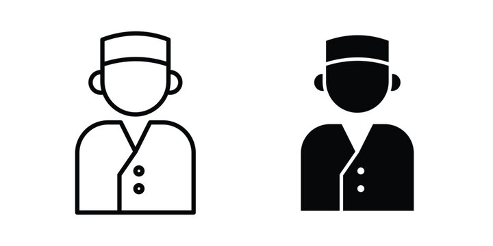 Concierge icon Illustration vector set, glyph and line icons