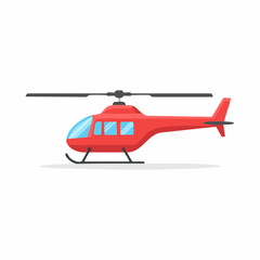 Fototapeta premium Red Helicopter Illustration