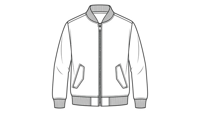 a white zip up jacket with pockets.