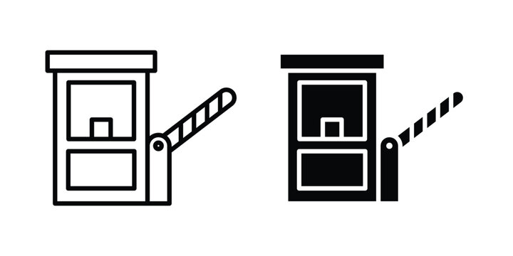 Road toll icon Illustration vector set, glyph and line icons
