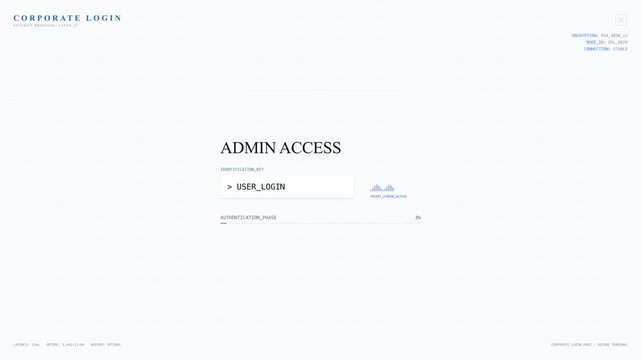 Digital Admin Access Secure Terminal Login Animation