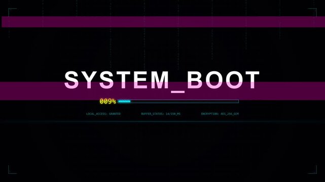 System Boot Up Digital Display Screen Loading Animation