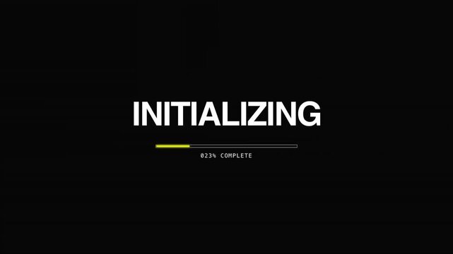 Initializing Futuristic System Loading Interface with Progress Bar