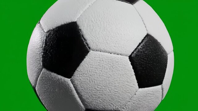 Soccer ball on green background