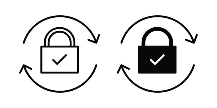 Update password icon Illustration vector set, glyph and line icons