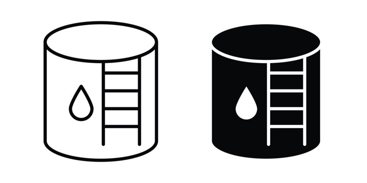 Water tank icon Illustration vector set, glyph and line icons
