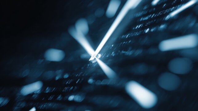 Glowing digital clock in futuristic data matrix, technology and time management concept