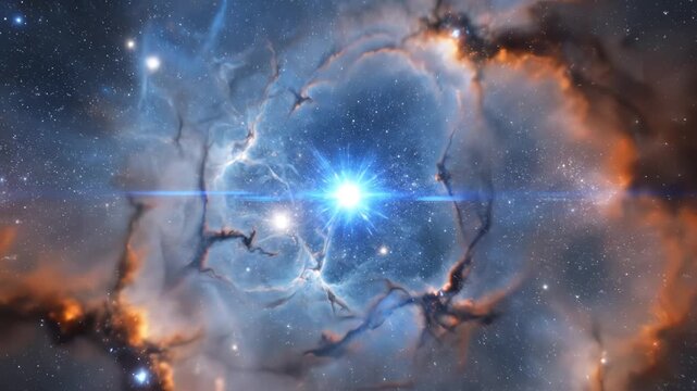 Cosmic nebula with star