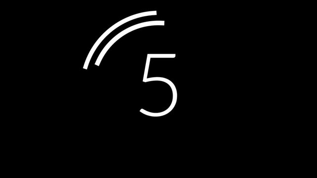 Countdown timer from 10 seconds to 0 on black background with circular progress