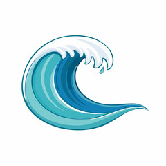 Naklejka premium Stylized Cartoon Wave Illustration