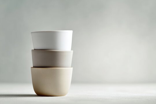 stacked ceramic cups modern kitchenware minimal aesthetic still life