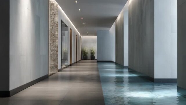 Luxury hospitality corridor showcasing interior design and property marketing
