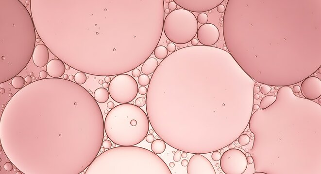 Bubbles floating in pink soapy water