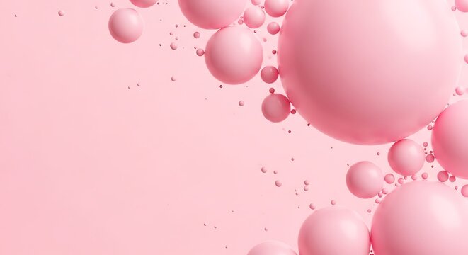 Pink bubbles floating in soft light