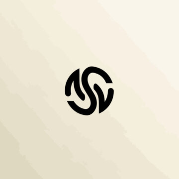 Abstract Circular Logo Design with Intertwined Letters ASV.