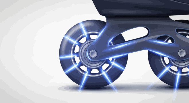Inline Skates Wheels with Blue Energy Light Effect Close-up