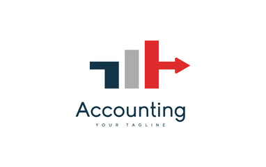 Fototapeta premium Abstract logo merges numbers with an arrow. Modern design signals growth in financial services. Professional look appeals to accounting firms. Clean lines suggest clarity and trust