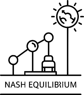 Nash Equilibrium Game Theory Conceptual Diagram Illustration