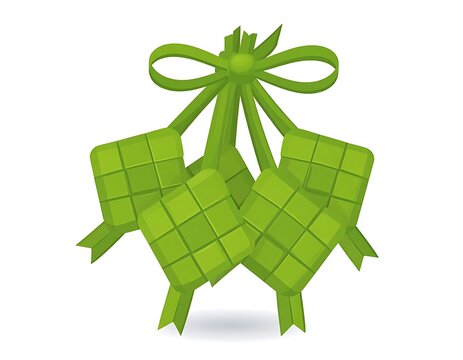 Traditional woven green leaf decorative knot.