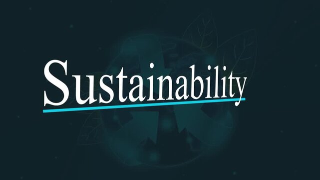 Sustainability Concept Image: A captivating visual representation of the term Sustainability, set against a subtle, dark backdrop. The word is highlighted with a modern and sleek typography.