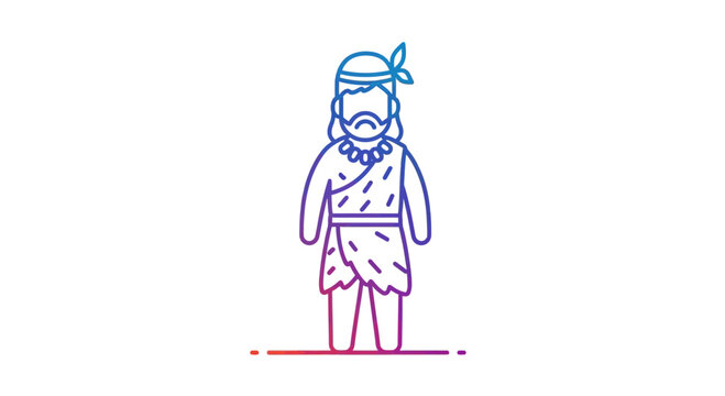 ancient man icon, prehistoric human character, caveman illustration, primitive lifestyle, historical figure