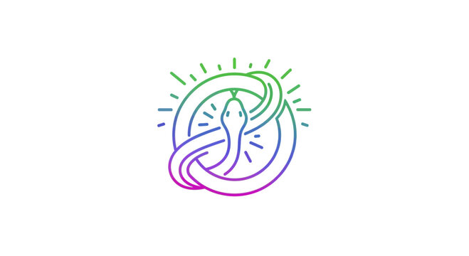 Abstract Serpent Symbol, Circular Design, Gradient Colors, Mystical, Spiritual, Esoteric Icon